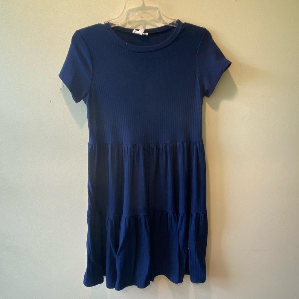 Navy ruffle dress